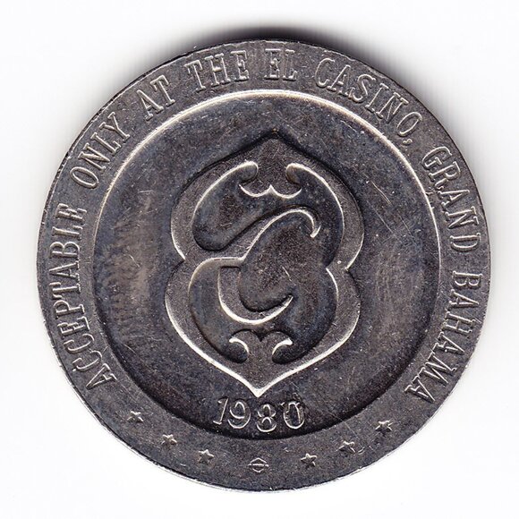 1980 El Casino Freeport, Bahamas Half Dollar Gaming Token (b24) - Picture 2 of 2
